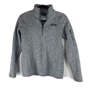 Patagonia Womens Better Sweater Pullover Size S HAS LOGO Gray Quarter 1/4 Zip